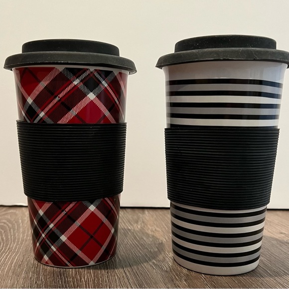 California Pantry Other - Set of Two Ceramic Cups with Silicone Lid and Sleeve